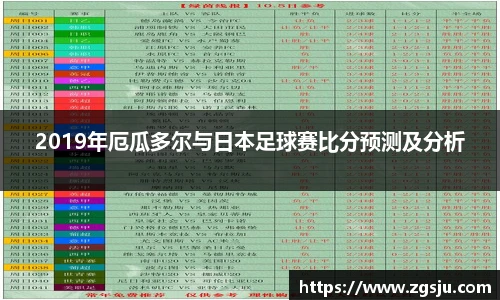 2019年厄瓜多尔与日本足球赛比分预测及分析